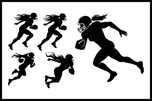 American Football Female Vector Bundle: Dynamic Graphics for Modern Projects