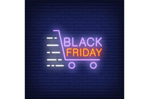 Black Friday Neon Sign with Shopping Tro: A Designer's Guide to Capturing Holiday Chaos