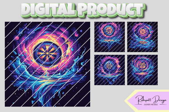 Cosmic Darts: A Journey Through Galactic Wallpaper Art