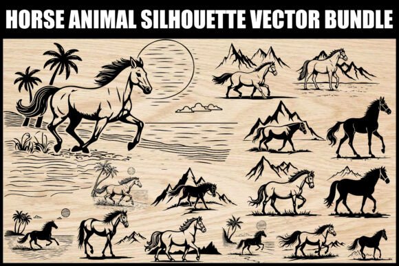 Dynamic Horse Silhouette SVG Bundle for Every Project