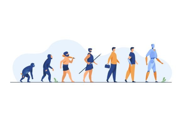 Human Evolution from Monkey to Cyborg: A Visual Journey