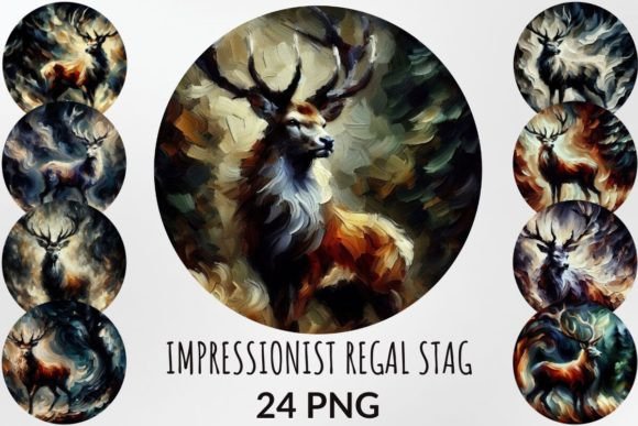 Impressionist Regal Stag Sublimation: A Wild Artistic Statement