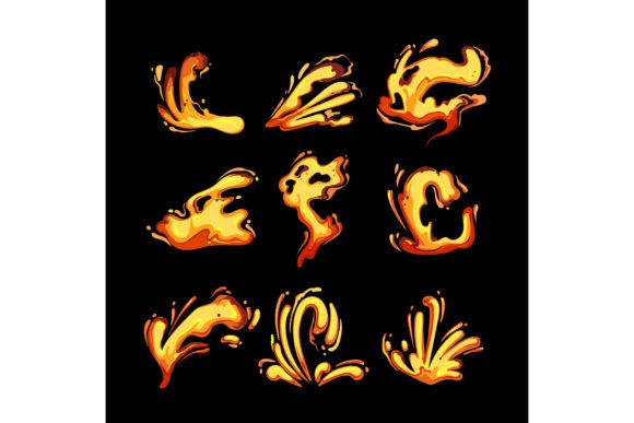 Lava Splash Set: Ignite Your Projects with Cartoon Fire