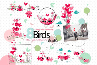 Lovely Pink Valentine Doodle Birds: Beyond the Greeting Card