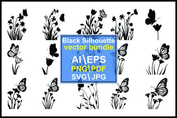 Mastering Nature's Elegance: Silhouette Butterfly Flower Compositions