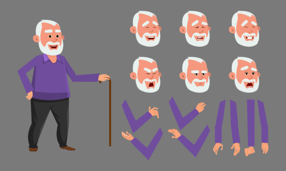 Old Man Character: A Versatile Face for Custom Animation
