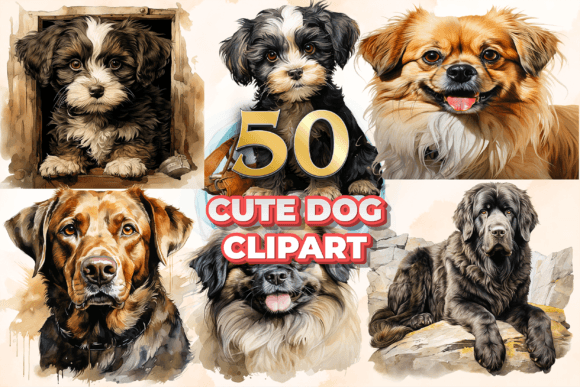 Playful Pooch Power: The Funny Dog Clipart Bundle 3