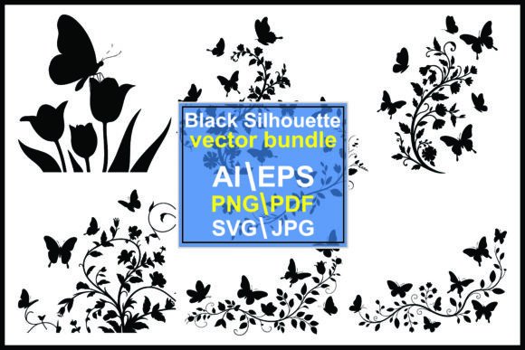 Silhouettes Floral Butterfly Patterns: A Designer's Asset