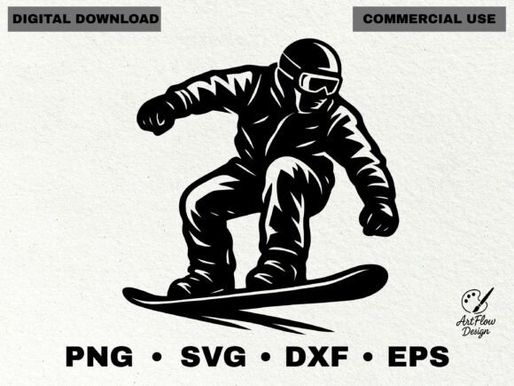 Snowboard Silhouette SVG: Dynamic Action in Your Designs