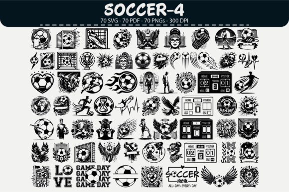 Soccer Action Set: 70 Dynamic Designs for Your Projects