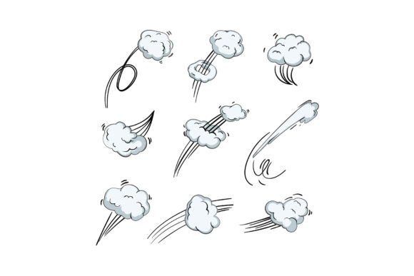 Speed Comic Set Cartoon Vector Illustrat: Dynamic Energy for Modern Design
