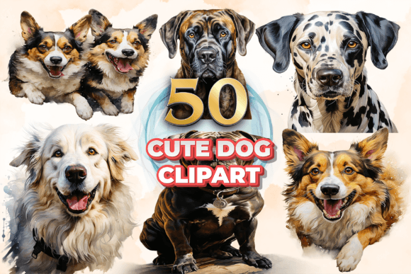 Unleash Joy with Funny Dog Clipart Bundle 4