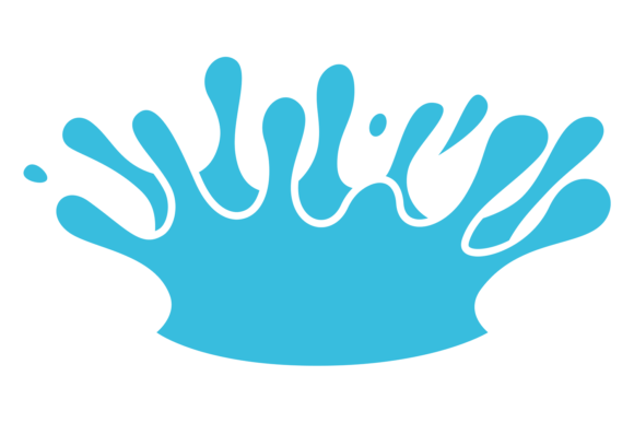 Water Splash Icon. Blue Crown Drops: A Creative Asset