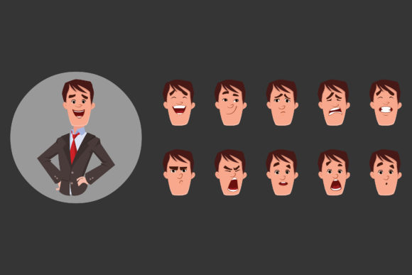Young Man Character with Various Emotion: A Dynamic Asset